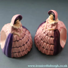 Load image into Gallery viewer, SINGLE Carlton Ware Crinoline Lady Ceramic Napkin Rings, c 1935

