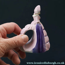 Load image into Gallery viewer, SINGLE Carlton Ware Crinoline Lady Ceramic Napkin Rings, c 1935
