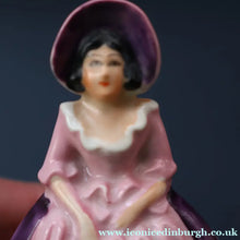 Load image into Gallery viewer, SINGLE Carlton Ware Crinoline Lady Ceramic Napkin Rings, c 1935
