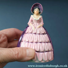 Load image into Gallery viewer, SINGLE Carlton Ware Crinoline Lady Ceramic Napkin Rings, c 1935
