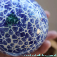 Load image into Gallery viewer, SINGLE Scottish Victorian Ceramic Carpet Bowl. Dark Blue Floral Pattern 
