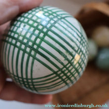 Load image into Gallery viewer, SINGLE Scottish Victorian Ceramic Carpet Bowl. Dark Green Check Pattern
