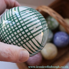 Load image into Gallery viewer, SINGLE Scottish Victorian Ceramic Carpet Bowl. Dark Green Check Pattern
