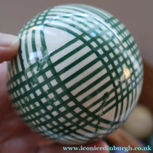 Load image into Gallery viewer, SINGLE Scottish Victorian Ceramic Carpet Bowl. Dark Green Check Pattern

