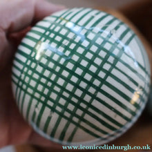Load image into Gallery viewer, SINGLE Scottish Victorian Ceramic Carpet Bowl. Dark Green Check Pattern
