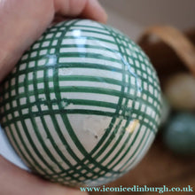 Load image into Gallery viewer, SINGLE Scottish Victorian Ceramic Carpet Bowl. Dark Green Check Pattern
