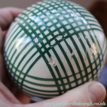 Load image into Gallery viewer, SINGLE Scottish Victorian Ceramic Carpet Bowl. Dark Green Check Pattern
