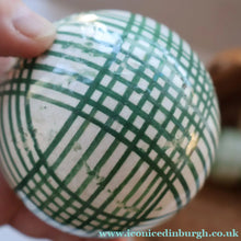 Load image into Gallery viewer, SINGLE Scottish Victorian Ceramic Carpet Bowl. Dark Green Check Pattern
