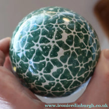 Load image into Gallery viewer, SINGLE Scottish Victorian Ceramic Carpet Bowl. Dark Green Floral Pattern
