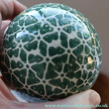 Load image into Gallery viewer, SINGLE Scottish Victorian Ceramic Carpet Bowl. Dark Green Floral Pattern - Scottish Art Pottery
