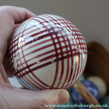 Load image into Gallery viewer, SINGLE Scottish Victorian Ceramic Carpet Bowl. Dark Red Check Pattern
