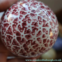 Load image into Gallery viewer, SINGLE Scottish Victorian Ceramic Carpet Bowl. Dark Red Floral Pattern
