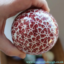Load image into Gallery viewer, SINGLE Scottish Victorian Ceramic Carpet Bowl. Dark Red Floral Pattern
