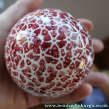 Load image into Gallery viewer, SINGLE Scottish Victorian Ceramic Carpet Bowl. Dark Red Floral Pattern
