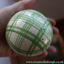Load image into Gallery viewer, SINGLE Scottish Victorian Ceramic Carpet Bowl. Light Green Check Pattern
