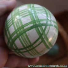 Load image into Gallery viewer, SINGLE Scottish Victorian Ceramic Carpet Bowl. Light Green Check Pattern
