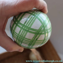 Load image into Gallery viewer, SINGLE Scottish Victorian Ceramic Carpet Bowl. Light Green Check Pattern
