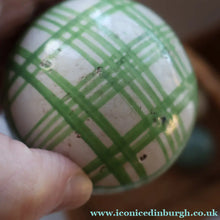 Load image into Gallery viewer, SINGLE Scottish Victorian Ceramic Carpet Bowl. Light Green Check Pattern
