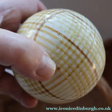 Load image into Gallery viewer, SINGLE Scottish Victorian Ceramic Carpet Bowl. Yellow Check Pattern 
