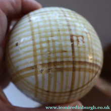 Load image into Gallery viewer, SINGLE Scottish Victorian Ceramic Carpet Bowl. Yellow Check Pattern 
