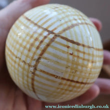 Load image into Gallery viewer, SINGLE Scottish Victorian Ceramic Carpet Bowl. Yellow Check Pattern 
