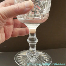 Load image into Gallery viewer, Vintage Edinburgh Crystal LARGE Red Wine Glass or Water Goblet. STAR OF EDINBURGH Pattern. 7 inches
