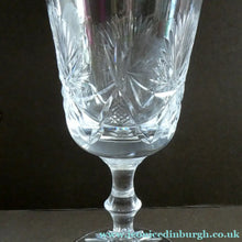 Load image into Gallery viewer, Vintage Edinburgh Crystal LARGE Red Wine Glass or Water Goblet. STAR OF EDINBURGH Pattern. 7 inches
