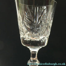 Load image into Gallery viewer, SINGLE: Vintage Edinburgh Crystal White Wine Glass. STAR OF EDINBURGH Pattern: 6 inches
