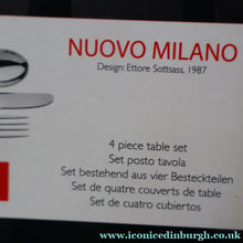 Load image into Gallery viewer, SIX BOXED SETS of ALESSI Nuovo Milano Cutlery. 4 Pieces (Knife, Fork, Spoon and Teaspoon) (24 Pieces)
