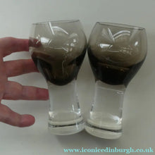 Load image into Gallery viewer, SIX Caithness CANISBAY LARGE Peat Coloured Wine Glasses. Space Age Shape. 5 1/4 inches in height
