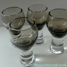 Load image into Gallery viewer, SIX Caithness CANISBAY LARGE Peat Coloured Wine Glasses. Space Age Shape. 5 1/4 inches in height
