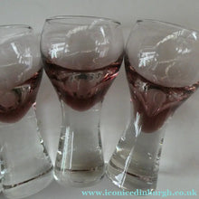Load image into Gallery viewer, Set of Six Small Liqueur or Shot Glass Canisbay Caithness Purple Heather Shade
