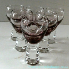 Load image into Gallery viewer, Set of Six Small Liqueur or Shot Glass Canisbay Caithness Purple Heather Shade
