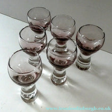 Load image into Gallery viewer, Set of Six Small Liqueur or Shot Glass Canisbay Caithness Purple Heather Shade
