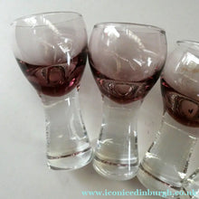 Load image into Gallery viewer, Set of Six Small Liqueur or Shot Glass Canisbay Caithness Purple Heather Shade
