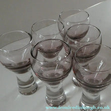 Load image into Gallery viewer, Set of Six Small Liqueur or Shot Glass Canisbay Caithness Purple Heather Shade

