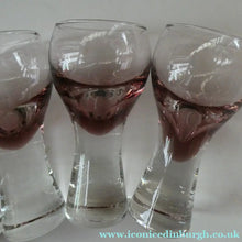 Load image into Gallery viewer, Set of Six Small Liqueur or Shot Glass Canisbay Caithness Purple Heather Shade
