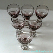 Load image into Gallery viewer, Set of Six Small Liqueur or Shot Glass Canisbay Caithness Purple Heather Shade
