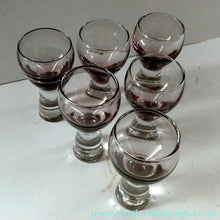 Load image into Gallery viewer, Set of Six Small Liqueur or Shot Glass Canisbay Caithness Purple Heather Shade
