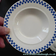 Load image into Gallery viewer, Six GERMAN ART DECO Waechtersbach Small Dessert Bowls: with Simple Blue and White Checked Rim
