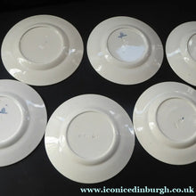 Load image into Gallery viewer, Six GERMAN ART DECO Waechtersbach Side Plates: with Simple Blue and White Checked Rim 

