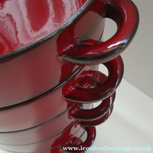 Load image into Gallery viewer, SIX RARE Villeroy &amp; Boch SOUP BOWLS. 1980s Granada Design with Red Glaze 
