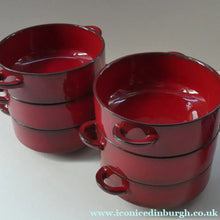 Load image into Gallery viewer, SIX RARE Villeroy &amp; Boch SOUP BOWLS. 1980s Granada Design with Red Glaze 
