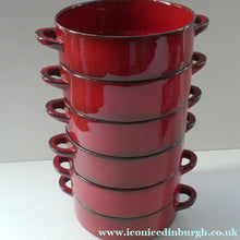 Load image into Gallery viewer, SIX RARE Villeroy &amp; Boch SOUP BOWLS. 1980s Granada Design with Red Glaze 
