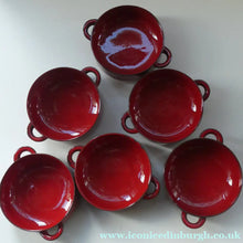 Load image into Gallery viewer, SIX RARE Villeroy &amp; Boch SOUP BOWLS. 1980s Granada Design with Red Glaze 
