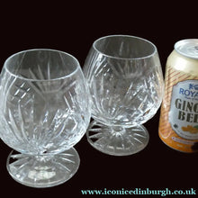 Load image into Gallery viewer, Set of SIX Matching Cut Crystal Brandy Glasses. Height 4 1/4 inches
