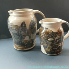 Load image into Gallery viewer, 1986 Scottish STUDIO POTTERY Jug by Irma Demianczuk. Decorated with Cats and Mouse Motifs
