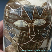 Load image into Gallery viewer, 1986 Scottish STUDIO POTTERY Jug by Irma Demianczuk. Decorated with Cats and Mouse Motifs
