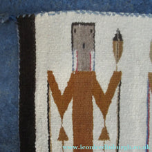 Load image into Gallery viewer, Vintage North American Folk Art Textile. Mid Century Navojo Yei Rug or Wall Hanging
