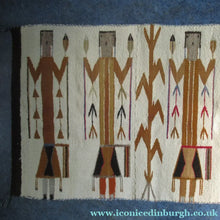 Load image into Gallery viewer, Vintage North American Folk Art Textile. Mid Century Navojo Yei Rug or Wall Hanging
